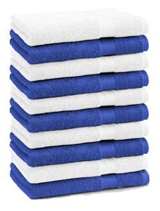Betz Gästehandtücher »10 Stück Gästehandtücher Premium 100% Baumwolle Gästetuch-Set 30x50 cm Farbe royalblau und weiß«
