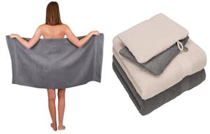 Betz Handtuch Set »5 TLG. Handtuch Set Single Pack 100% Baumwolle 1 Duschtuch 2 Handtücher 2 Waschhandschuhe« (5-tlg)