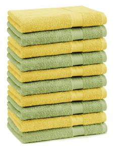 Betz Gästehandtücher »10 Stück Gästehandtücher Premium 100% Baumwolle Gästetuch-Set 30x50 cm Farbe apfelgrün und gelb«