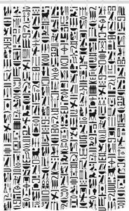 Abakuhaus Duschvorhang »Badezimmer Deko Set aus Stoff mit Haken« Breite 120 cm, Höhe 180 cm, ägyptisch monochrome Hieroglyphs