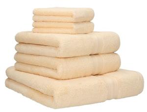Betz Handtuch Set »5-TLG. Handtuch-Set GOLD 100% Baumwolle Qualität 600 g/m² 1 Duschtuch 2 Handtücher 2 Seiftücher Farbe beige«