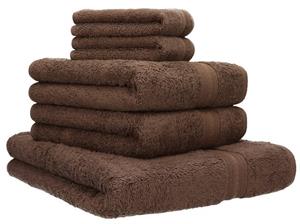 Betz Handtuch Set »5-TLG. Handtuch-Set Gold 100% Baumwolle Qualität 600 g/m² 1 Duschtuch 2 Handtücher 2 Seiftücher Farbe nussbraun«