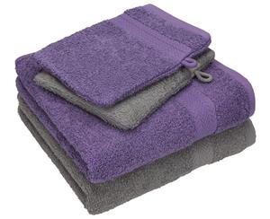 Betz Handtuch Set »4 TLG. Handtuch Set Happy Pack 100% Baumwolle 2 Handtücher 2 Waschhandschuhe«