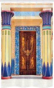 Abakuhaus Duschvorhang »Badezimmer Deko Set aus Stoff mit Haken« Breite 120 cm, Höhe 180 cm, ägyptisch Ägypten Gebäude