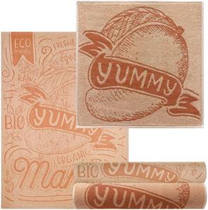 Lashuma Handtuch Set »Mango« (4-tlg), orangene Abtrockentücher robust 2er 50x70 cm 2er 50x50 cm