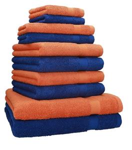 Betz Handtuch Set »10-TLG. Handtuch-Set CLASSIC 100% Baumwolle Fb. royalblau & orange«