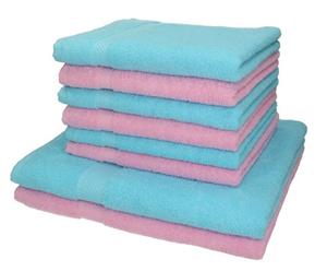Betz Handtuch Set »8-TLG. Handtuch-Set Palermo 100% Baumwolle 2 Duschtücher 6 Handtücher Farbe rosé und türkis«
