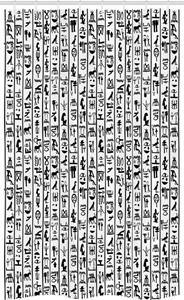 Abakuhaus Duschvorhang »Badezimmer Deko Set aus Stoff mit Haken« Breite 120 cm, Höhe 180 cm, ägyptisch Hieroglyphics Sprache