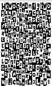 Abakuhaus Duschvorhang »Badezimmer Deko Set aus Stoff mit Haken« Breite 120 cm, Höhe 180 cm, ABC Puzzle Funky Unregelmäßige Letters