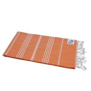 My Hamam Hamamtuch »Hamam Badetuch orange weiß gestreift 100x180 cm« (1-St), pflegeleicht und platzsparend, Sauna-Handtuch, Hamamtuch