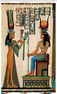Abakuhaus Duschvorhang »Badezimmer Deko Set aus Stoff mit Haken« Breite 120 cm, Höhe 180 cm, ägyptisch Altägyptischen Papyrus