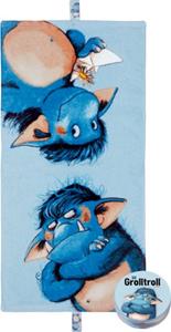 COPPENRATH DIE SPIEGELBURG Gästehandtuch »Zauberhandtuch Grolltroll Kinderhandtuch blau 60 x 30 cm« (1-St), In Form gepresstes Handtuch, dass sich im Wasser entfaltet.