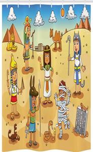 Abakuhaus Duschvorhang »Badezimmer Deko Set aus Stoff mit Haken« Breite 120 cm, Höhe 180 cm, ägyptisch Pyramid Kinder