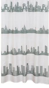 Clever-Kauf-24 Duschvorhang »Textil-Duschvorhang Skyline, grau weiß, BxH 180x200cm, « Breite 180 cm