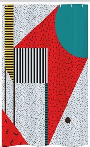 Abakuhaus Duschvorhang »Badezimmer Deko Set aus Stoff mit Haken« Breite 120 cm, Höhe 180 cm, 1990er Jahre Moderne Kunst Geometrische Formen