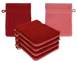 Betz Waschhandschuh »10 Stück Waschhandschuhe Premium 100% Baumwolle rubinrot/ himbeere«