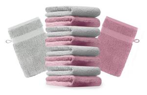 Betz Waschhandschuh »10 Stück Waschhandschuhe Premium 100% Baumwolle Waschlappen Set 16x21 cm Farbe Altrosa und Silbergrau« (10-tlg)