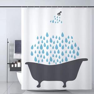 HomeBella Duschvorhang, Textil Antischimmel mit Gewicht Schimmelresistent Wasserdicht Anti-Bakteriell Wasserabweisend Stoff Polyester Waschbar für Dusche Badewanne, mit Duschvorhangringen