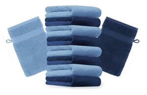 Betz Waschhandschuh »10 Stück Waschhandschuhe Premium 100% Baumwolle Waschlappen Set 16x21 cm Farbe dunkelblau und hellblau« (10-tlg)