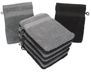Betz Waschhandschuh »10 Stück Waschhandschuhe Premium 100% Baumwolle Waschlappen Set 16x21 cm Farbe dunkelbraun und anthrazit« (10-tlg)