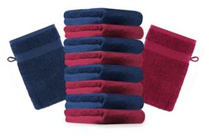 Betz Waschhandschuh »10 Stück Waschhandschuhe Premium 100% Baumwolle Waschlappen Set 16x21 cm Farbe dunkelrot und dunkelblau« (10-tlg)
