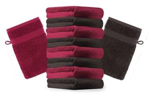 Betz Waschhandschuh »10 Stück Waschhandschuhe Premium 100% Baumwolle Waschlappen Set 16x21 cm Farbe dunkelrot und dunkelbraun« (10-tlg)