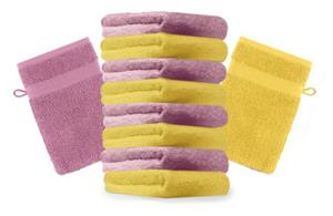 Betz Waschhandschuh »10 Stück Waschhandschuhe Premium 100% Baumwolle Waschlappen Set 16x21 cm Farbe gelb und altrosa« (10-tlg)