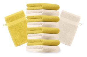 Betz Waschhandschuh »10 Stück Waschhandschuhe Premium 100% Baumwolle Waschlappen Set 16x21 cm Farbe gelb und beige« (10-tlg)