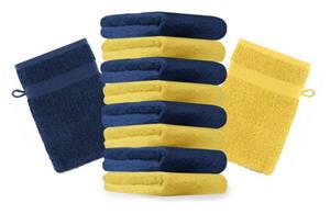 Betz Waschhandschuh »10 Stück Waschhandschuhe Premium 100% Baumwolle Waschlappen Set 16x21 cm Farbe gelb und dunkelblau« (10-tlg)