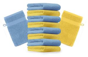 Betz Waschhandschuh »10 Stück Waschhandschuhe Premium 100% Baumwolle Waschlappen Set 16x21 cm Farbe gelb und hellblau« (10-tlg)