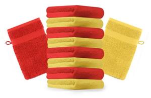 Betz Waschhandschuh »10 Stück Waschhandschuhe Premium 100% Baumwolle Waschlappen Set 16x21 cm Farbe gelb und rot« (10-tlg)