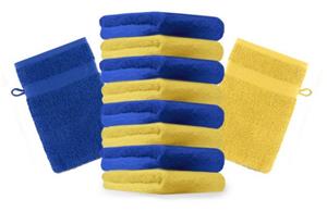 Betz Waschhandschuh »10 Stück Waschhandschuhe Premium 100% Baumwolle Waschlappen Set 16x21 cm Farbe gelb und Royalblau Marke: « (10-tlg)