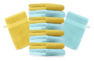 Betz Waschhandschuh »10 Stück Waschhandschuhe Premium 100% Baumwolle Waschlappen Set 16x21 cm Farbe gelb und türkis« (10-tlg)