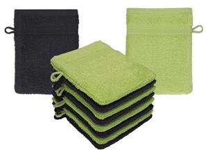 Betz Waschhandschuh »10 Stück Waschhandschuhe Premium 100% Baumwolle Waschlappen Set 16x21 cm Farbe Graphit - avocadogrün« (10-tlg)