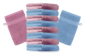 Betz Waschhandschuh »10 Stück Waschhandschuhe Premium 100% Baumwolle Waschlappen Set 16x21 cm Farbe hellblau und Altrosa«