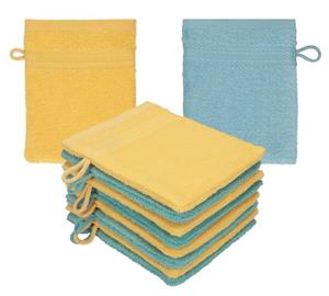 Betz Waschhandschuh »10 Stück Waschhandschuhe Premium 100% Baumwolle Waschlappen Set 16x21 cm Farbe honiggelb - Ocean«