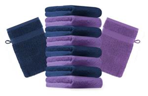 Betz Waschhandschuh »10 Stück Waschhandschuhe Premium 100% Baumwolle Waschlappen Set 16x21 cm Farbe lila und dunkelblau«