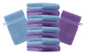 Betz Waschhandschuh »10 Stück Waschhandschuhe Premium 100% Baumwolle Waschlappen Set 16x21 cm Farbe lila und hellblau«