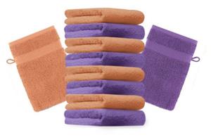 Betz Waschhandschuh »10 Stück Waschhandschuhe Premium 100% Baumwolle Waschlappen Set 16x21 cm Farbe lila und orange«