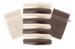 Betz Waschhandschuh »10 Stück Waschhandschuhe Premium 100% Baumwolle Waschlappen Set 16x21 cm Farbe nussbraun und beige«