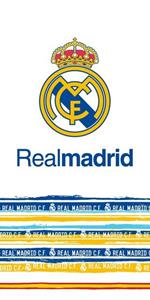 Strandlaken Real Madrid logo wit - 70 x 140 cm