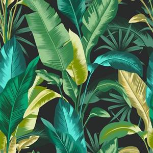 Envy - Vliesbehang - Leaf It Out Midnight - Groen - 10mx52cm