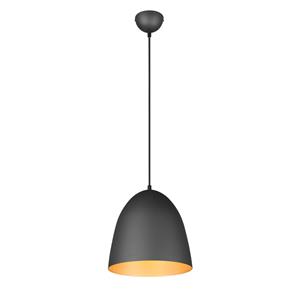 Reality Leuchten Hanglamp Tilda 1-lamp zwart/goud Ø 25 cm