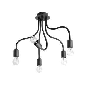 Euluna Plafondlamp Flex, 5-lamps, zwart