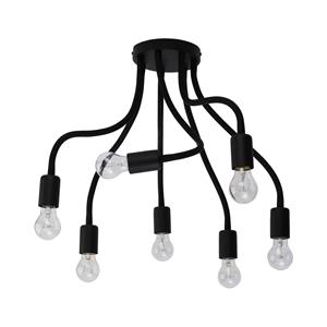 Euluna Plafondlamp Flex, 7-lamps, zwart