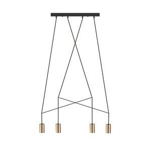Euluna Hanglamp Imbria, 4-lamps, lengte 90cm, messing