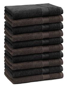Betz Gästehandtücher »10 Stück Gästehandtücher Premium 100% Baumwolle Gästetuch-Set 30x50 cm Farbe dunkelbraun und schwarz«