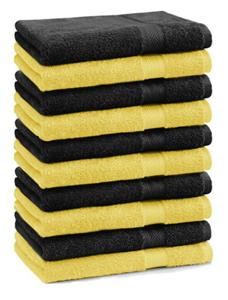 Betz Gästehandtücher »10 Stück Gästehandtücher Premium 100% Baumwolle Gästetuch-Set 30x50 cm Farbe gelb und schwarz«