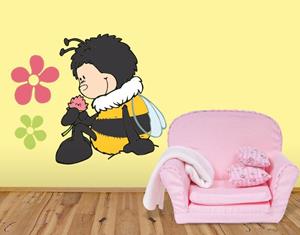 Klebefieber Wandtattoo Kinderzimmer NICI - Hummel mit Blume