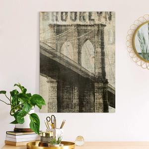Klebefieber Leinwandbild Vintage NY Brooklyn Bridge